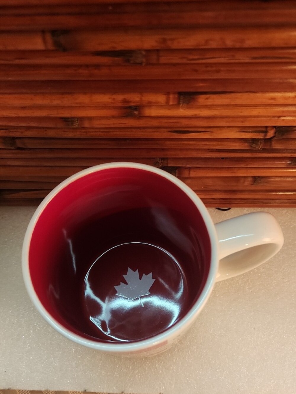 Tim Hortons Canada Celebrating 150 Years Red Interior Ceramic Mug - Picture 4 of 7